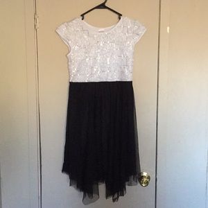 sequence and flowers on the top of the dress